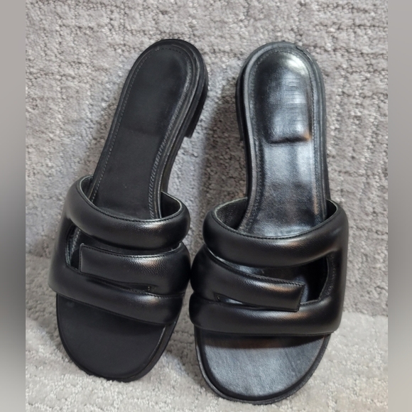 Givenchy Shoes - GIVENCHY G Logo Women's size 37 Black Slip On Leather Sandals